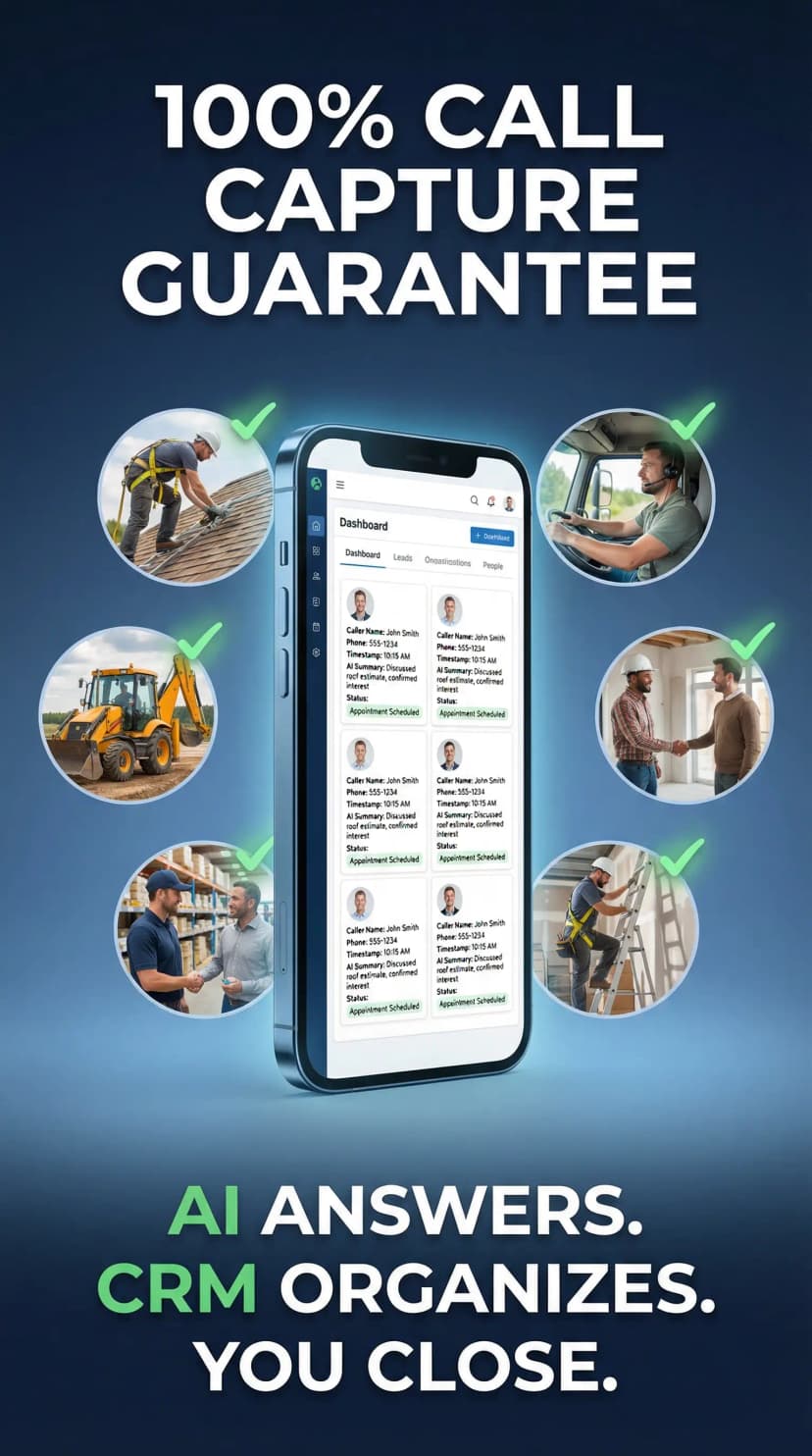 100% Call Capture Guarantee — AI Answers, CRM Organizes, You Close